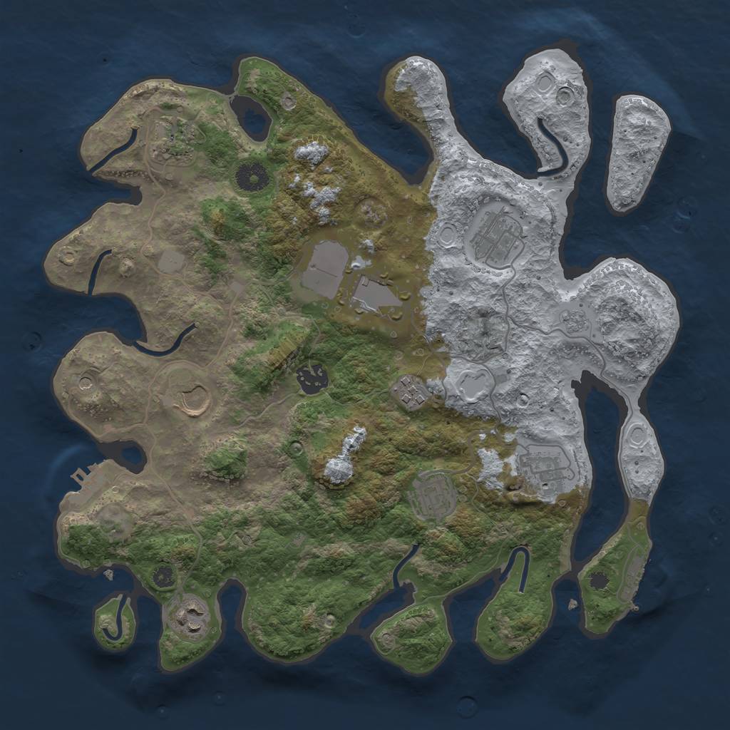 Rust Map: Procedural Map, Size: 3510, Seed: 1078528, 18 Monuments
