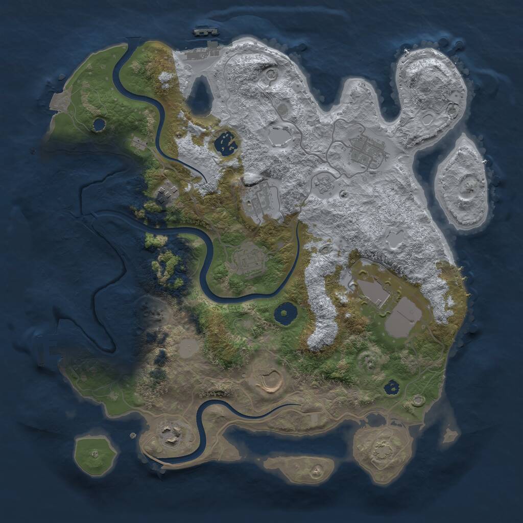 Rust Map: Procedural Map, Size: 3510, Seed: 4857420, 14 Monuments