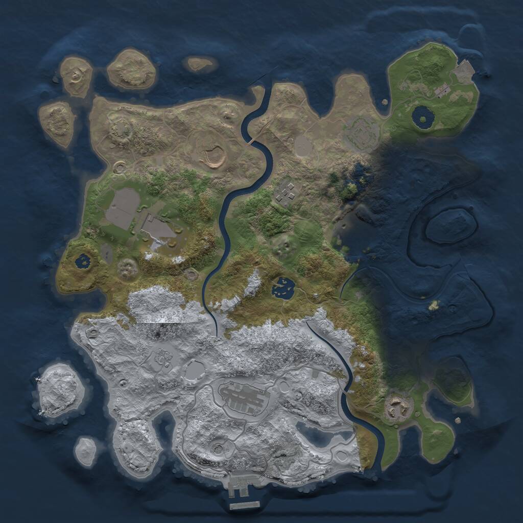 Rust Map: Procedural Map, Size: 3510, Seed: 1466717, 13 Monuments