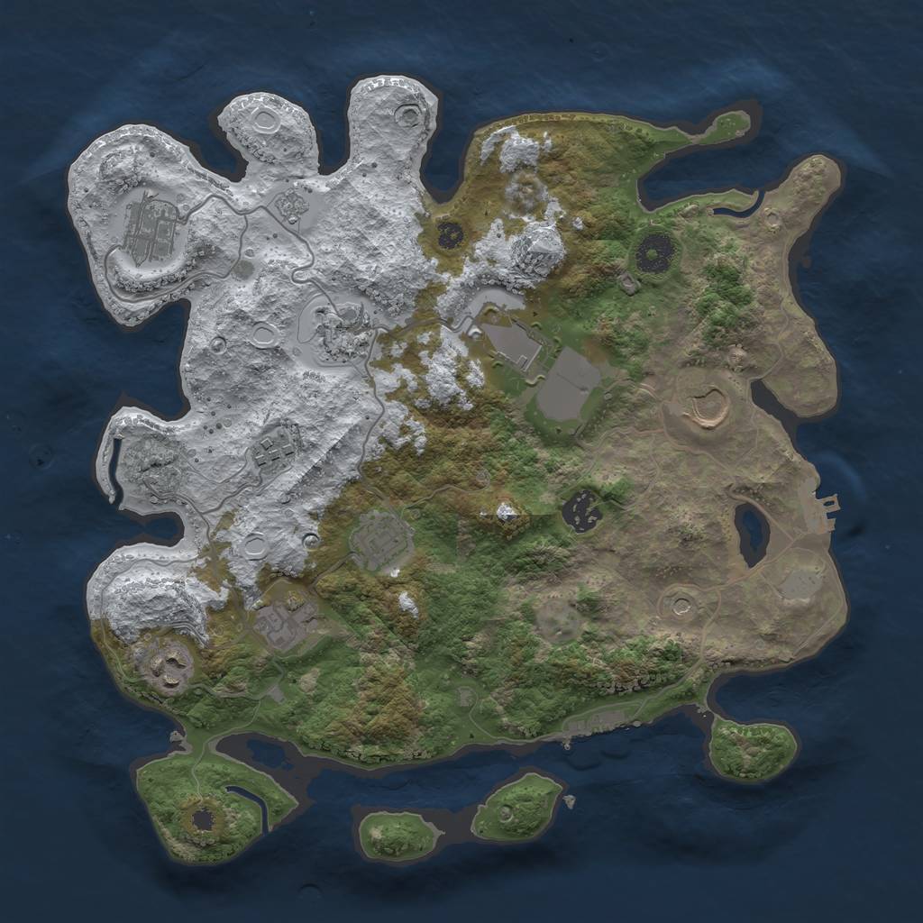 Rust Map: Procedural Map, Size: 3510, Seed: 476540, 18 Monuments