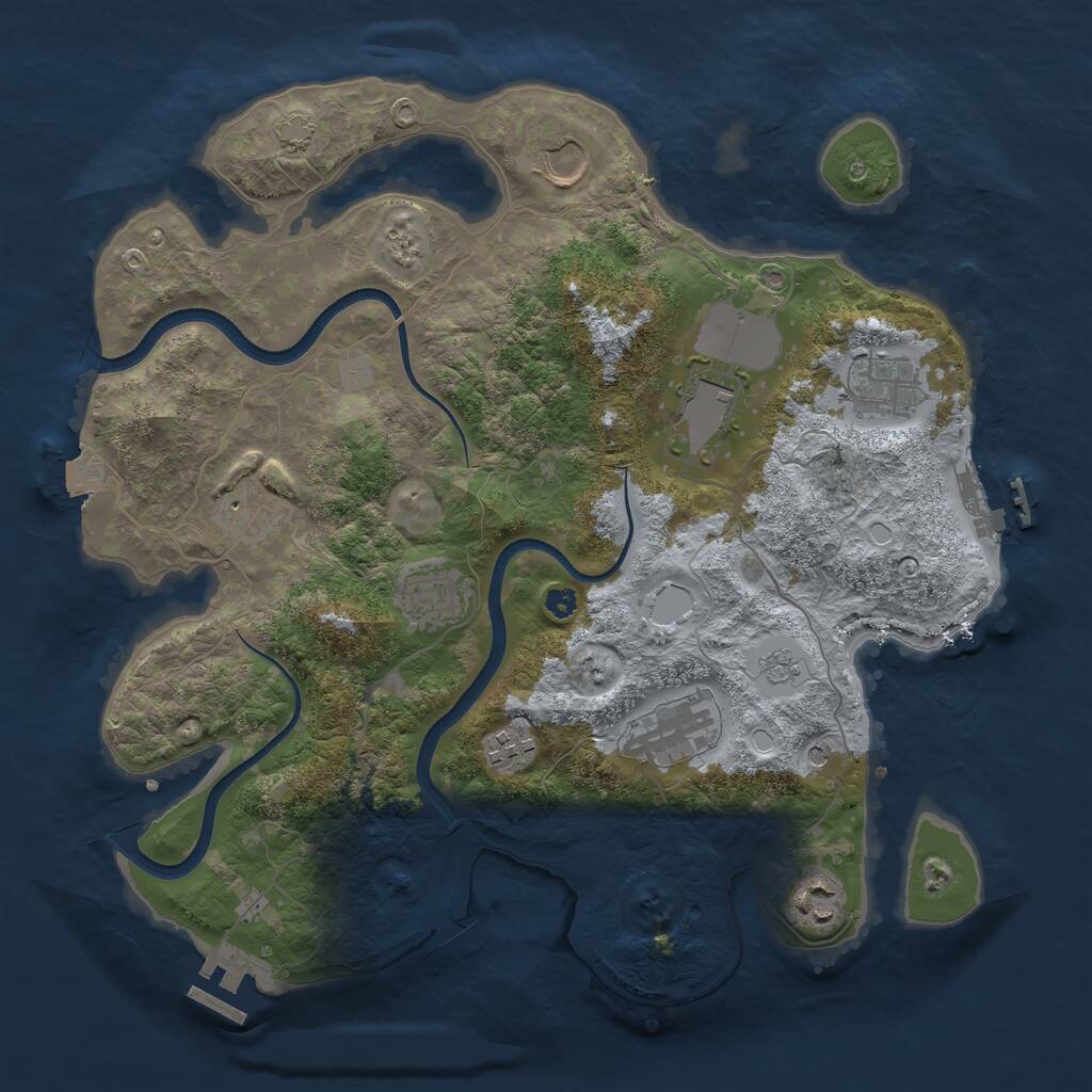 Rust Map: Procedural Map, Size: 3510, Seed: 6350656, 14 Monuments