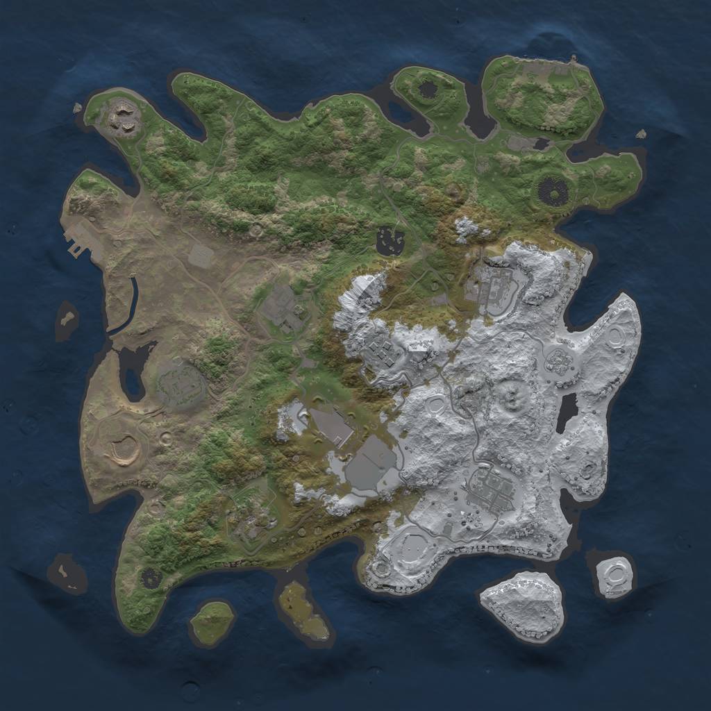 Rust Map: Procedural Map, Size: 3510, Seed: 6368757, 18 Monuments