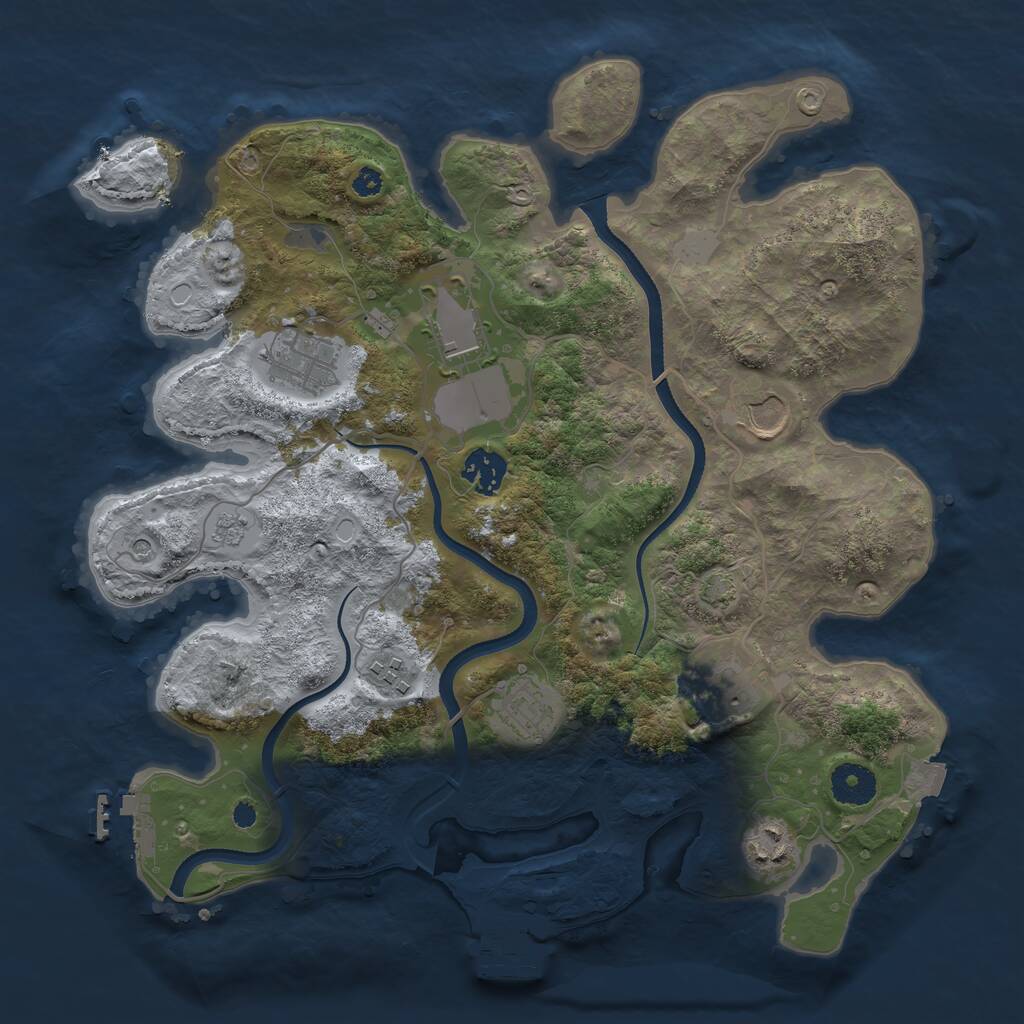 Rust Map: Procedural Map, Size: 3510, Seed: 387765, 14 Monuments
