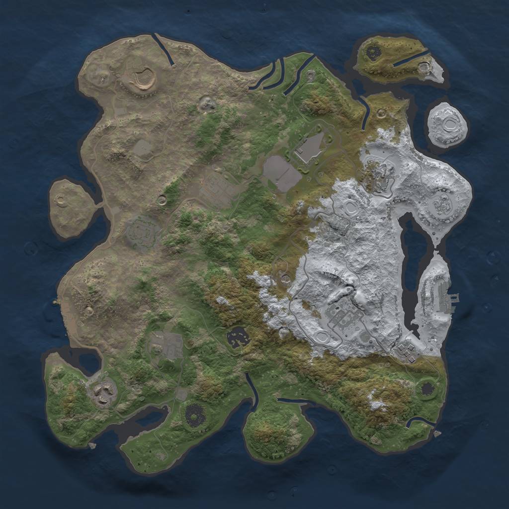 Rust Map: Procedural Map, Size: 3510, Seed: 1193255, 19 Monuments