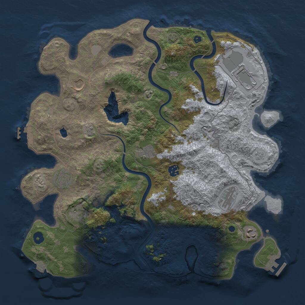 Rust Map: Procedural Map, Size: 4000, Seed: 35332, 15 Monuments