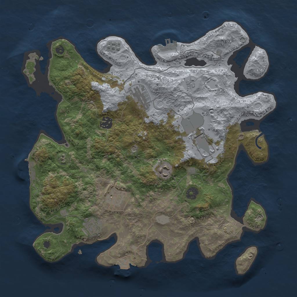 Rust Map: Procedural Map, Size: 3510, Seed: 5592993, 15 Monuments