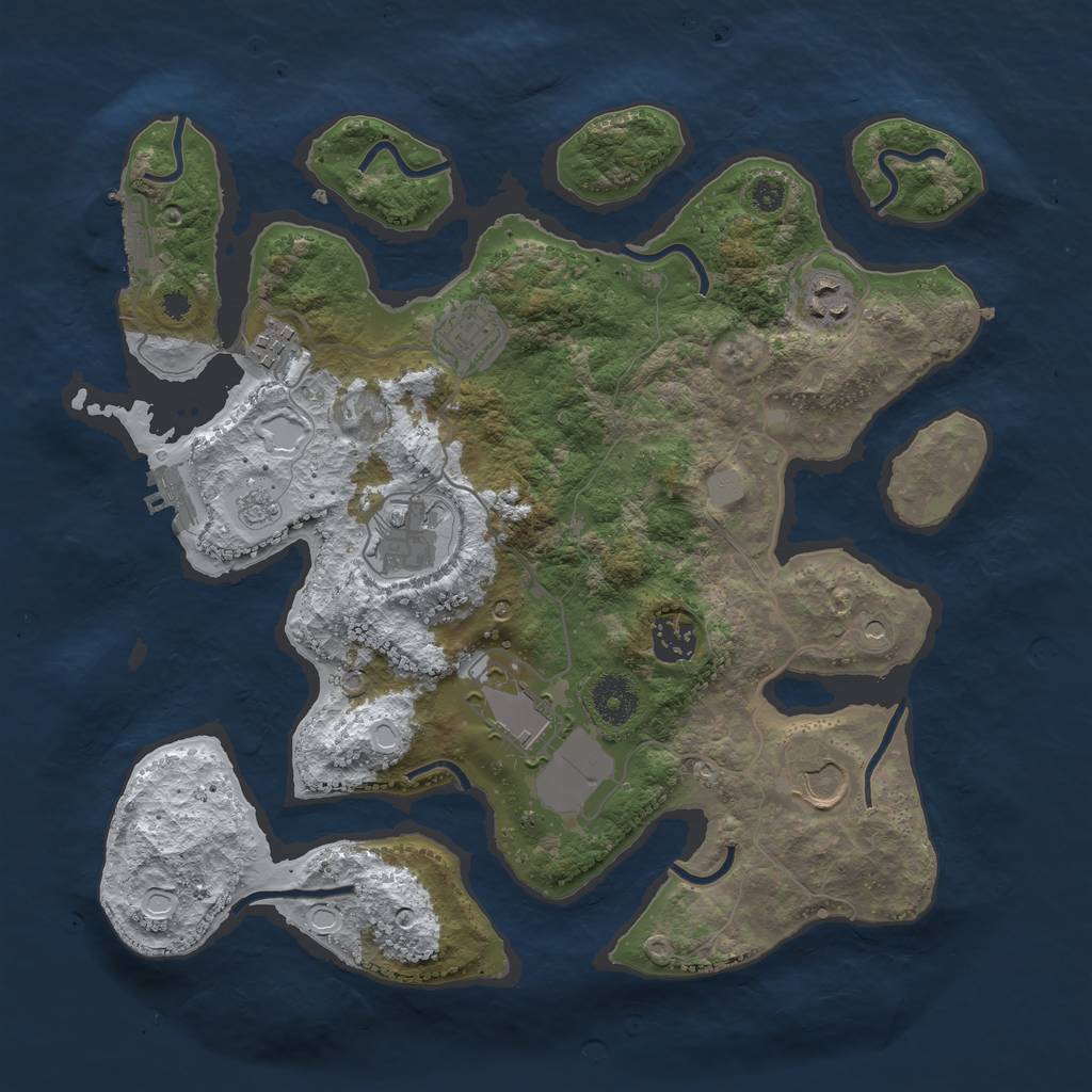 Rust Map: Procedural Map, Size: 3510, Seed: 4569395, 16 Monuments