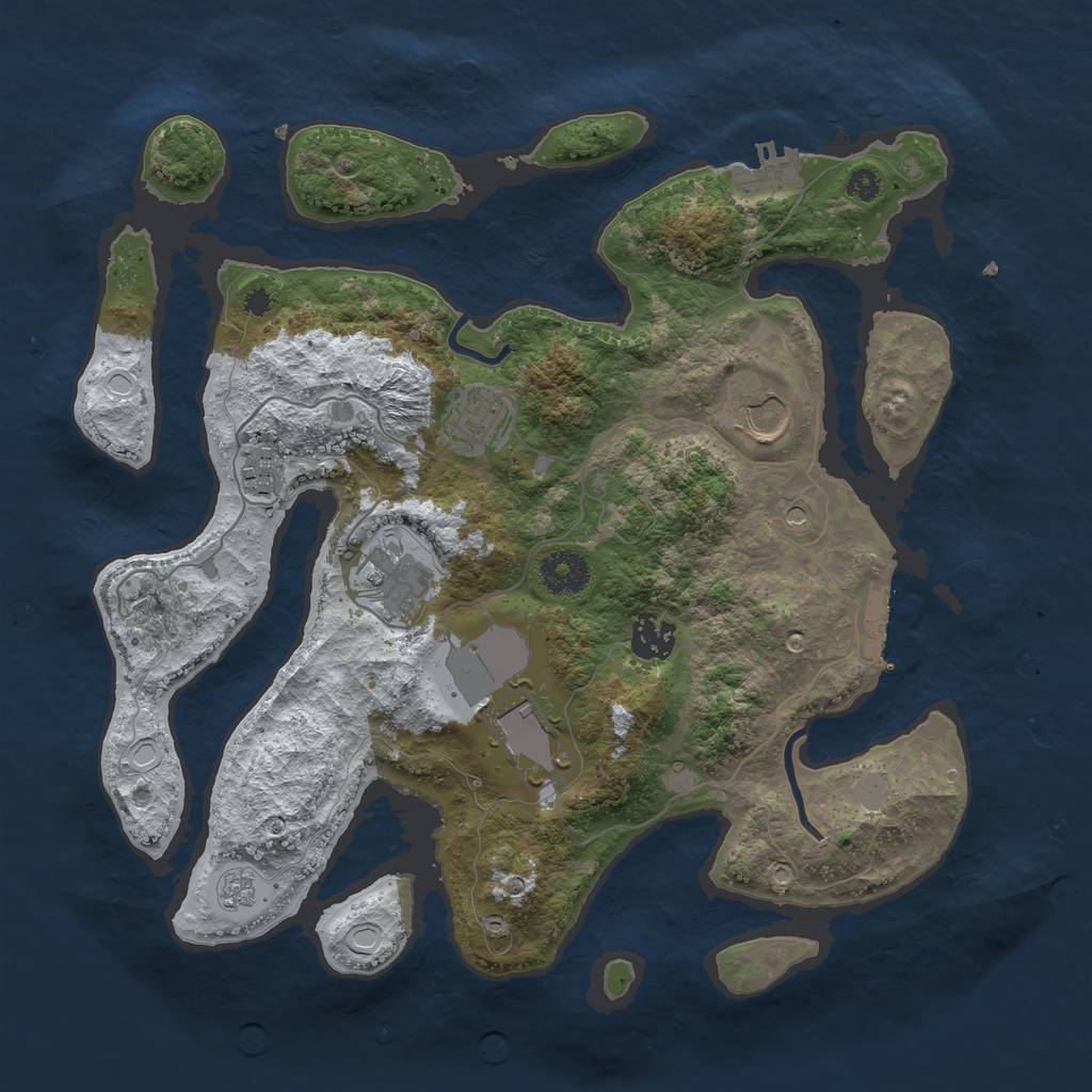 Rust Map: Procedural Map, Size: 3510, Seed: 1245842, 15 Monuments