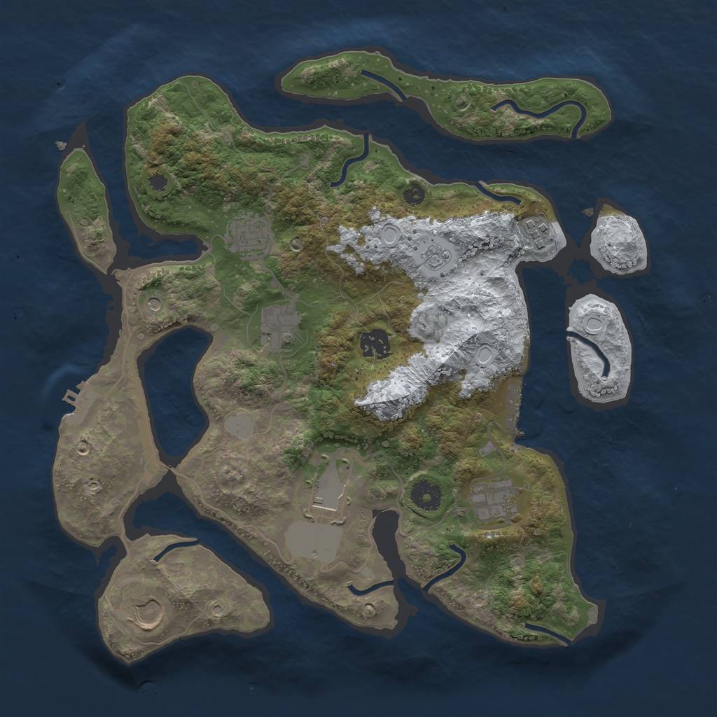 Rust Map: Procedural Map, Size: 3500, Seed: 6972431, 16 Monuments