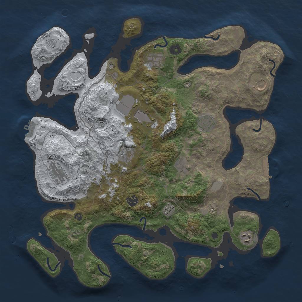 Rust Map: Procedural Map, Size: 4000, Seed: 1578, 19 Monuments
