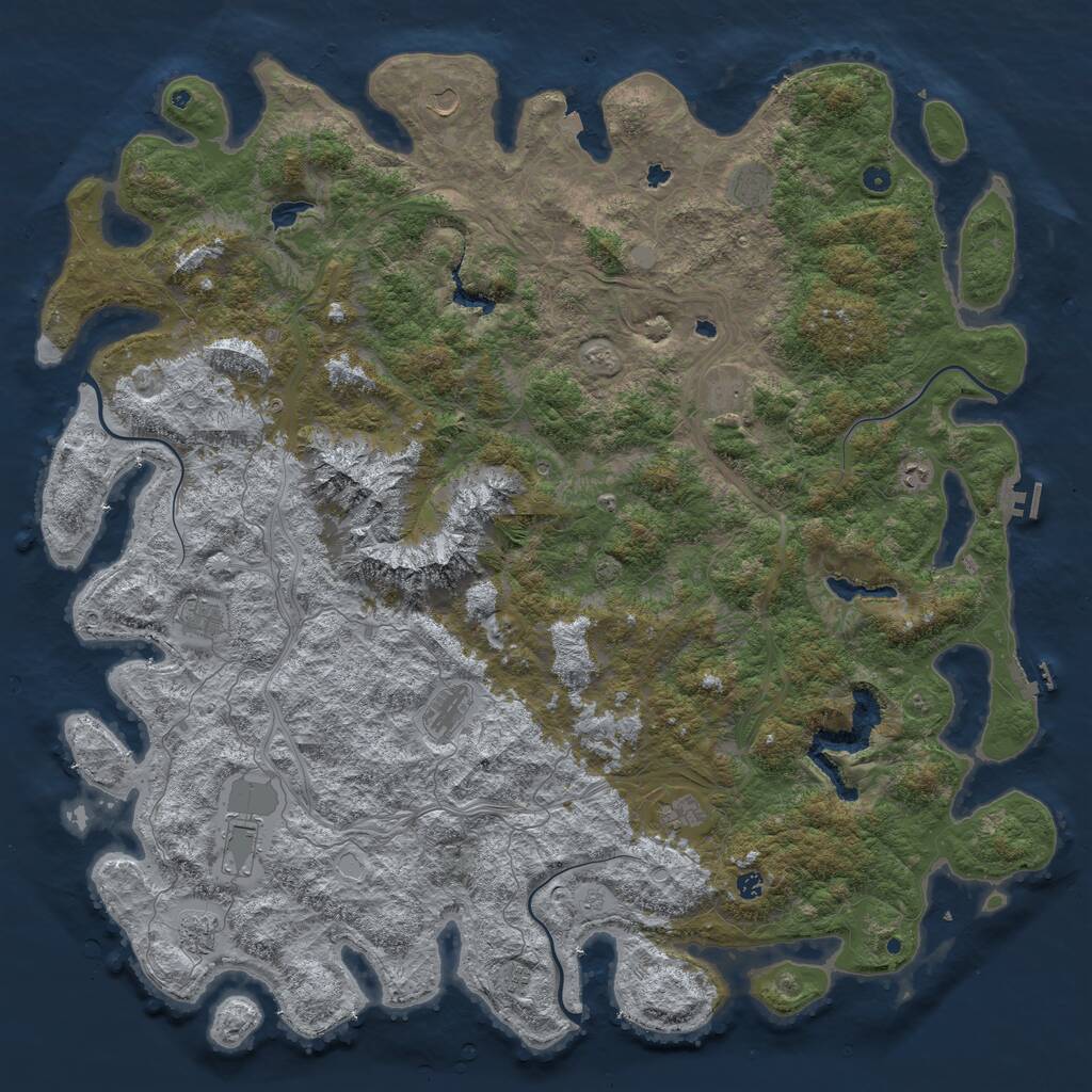Rust Map: Procedural Map, Size: 6000, Seed: 5597050, 17 Monuments