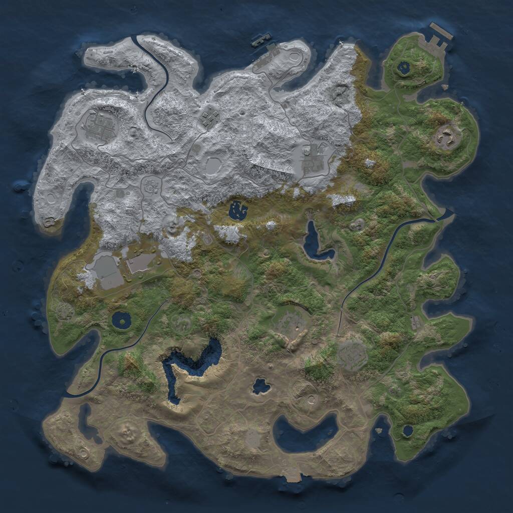 Rust Map: Procedural Map, Size: 4050, Seed: 571246488, 14 Monuments