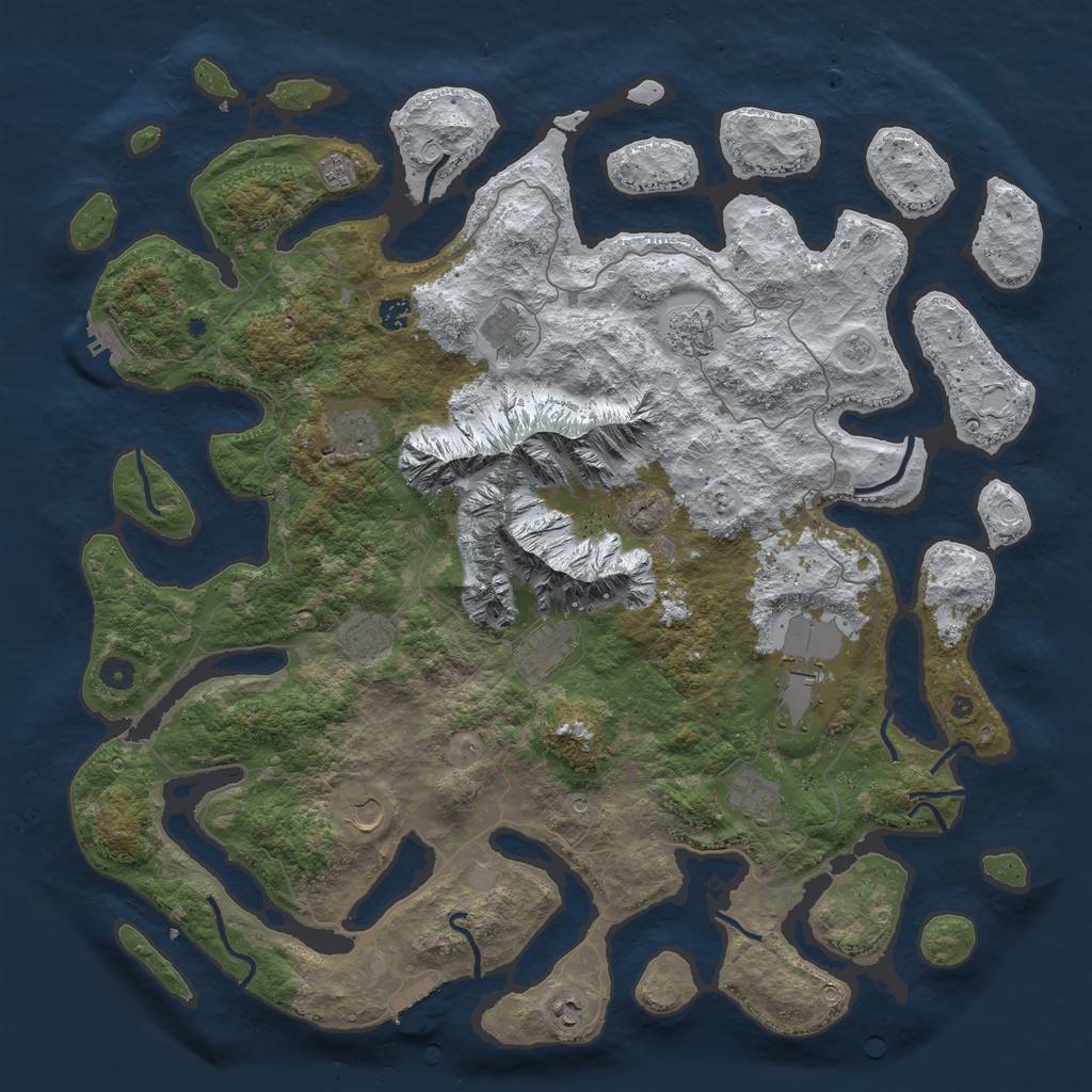 Rust Map: Procedural Map, Size: 5000, Seed: 436283107, 20 Monuments