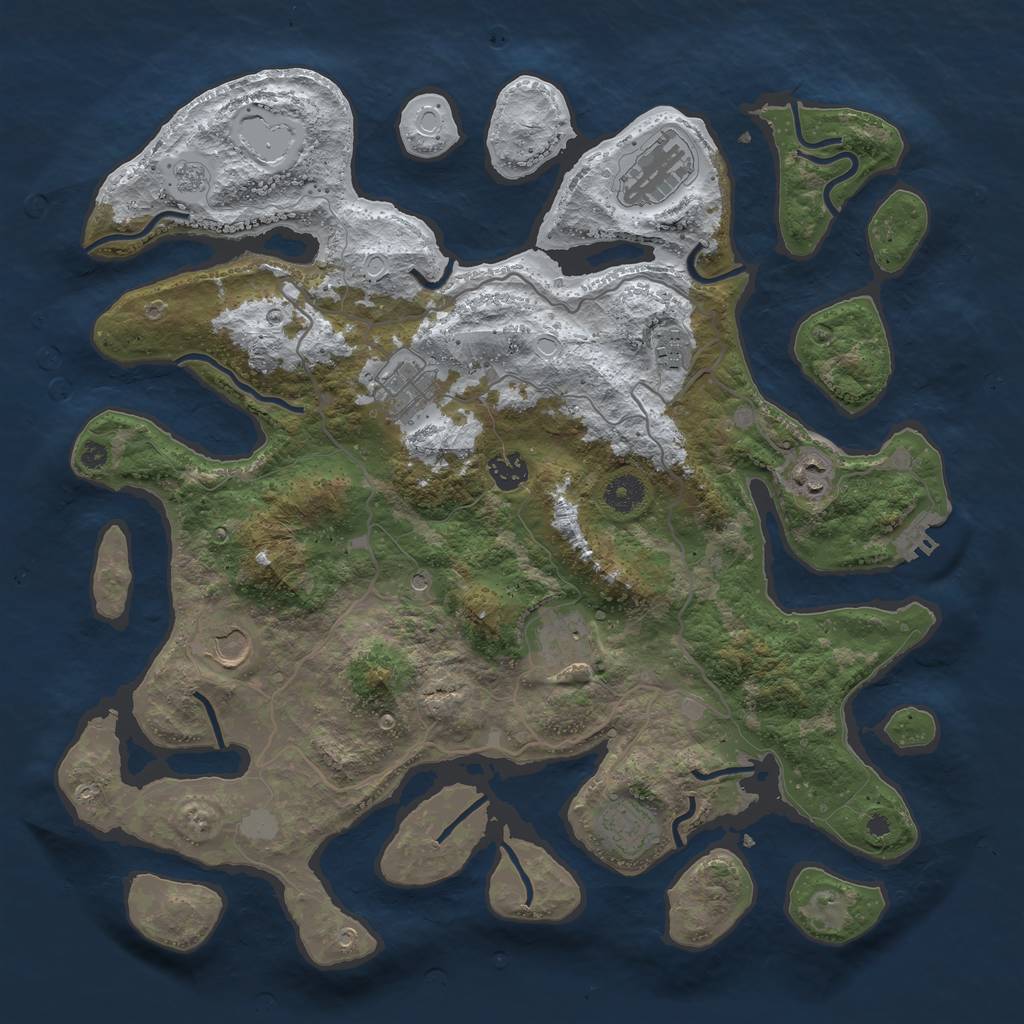 Rust Map: Procedural Map, Size: 4000, Seed: 86973397, 16 Monuments