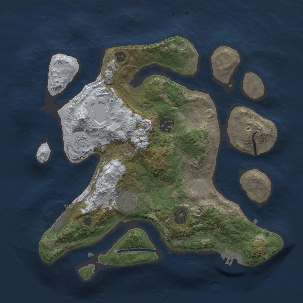 Rust Map: Procedural Map, Size: 3000, Seed: 2436132, 11 Monuments