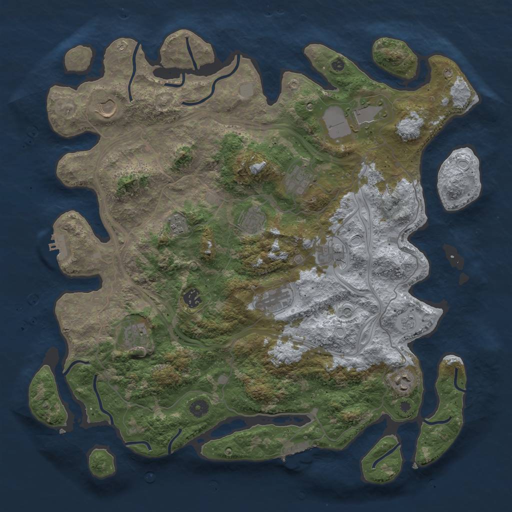 Rust Map: Procedural Map, Size: 4250, Seed: 6046491, 17 Monuments