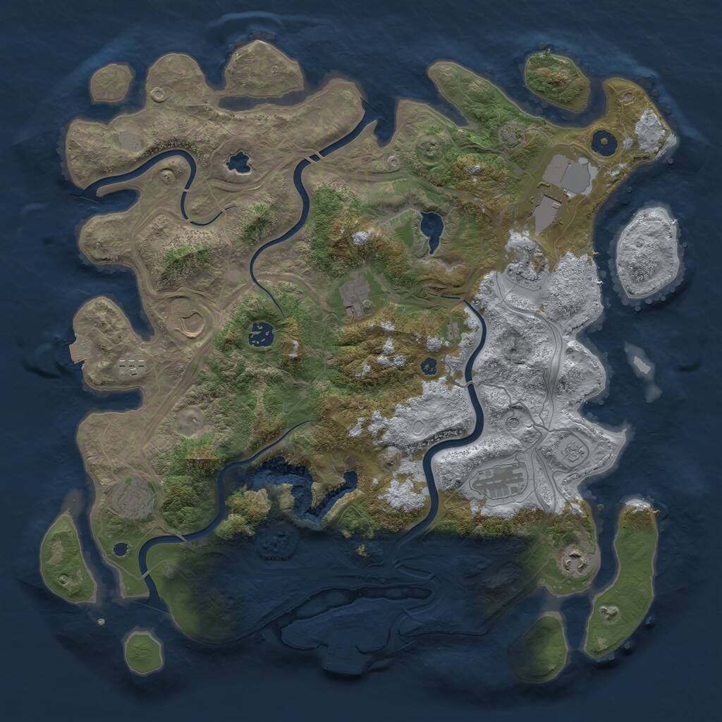Rust Map: Procedural Map, Size: 4250, Seed: 6046491, 14 Monuments