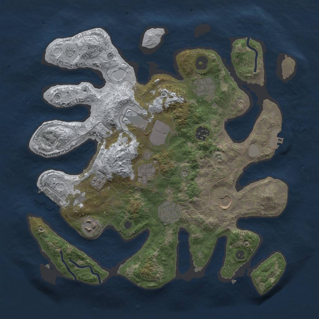 Rust Map: Procedural Map, Size: 3510, Seed: 5515372, 17 Monuments