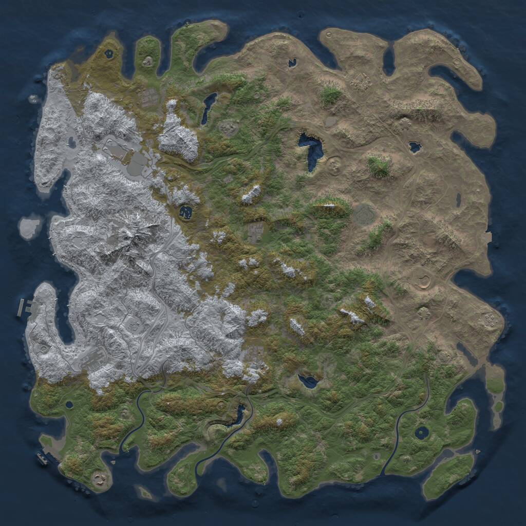 Rust Map: Procedural Map, Size: 6000, Seed: 1934504, 17 Monuments