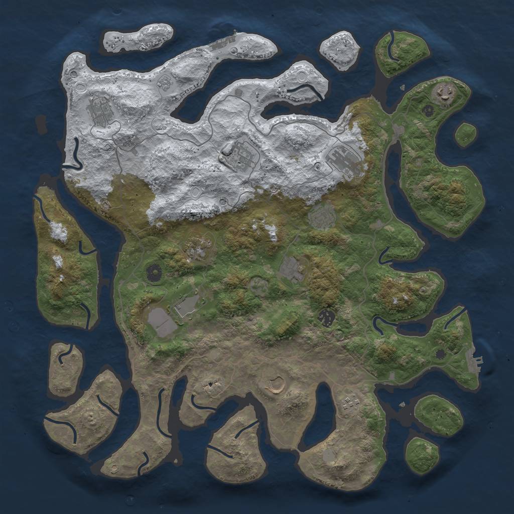 Rust Map: Procedural Map, Size: 4500, Seed: 1091678, 20 Monuments