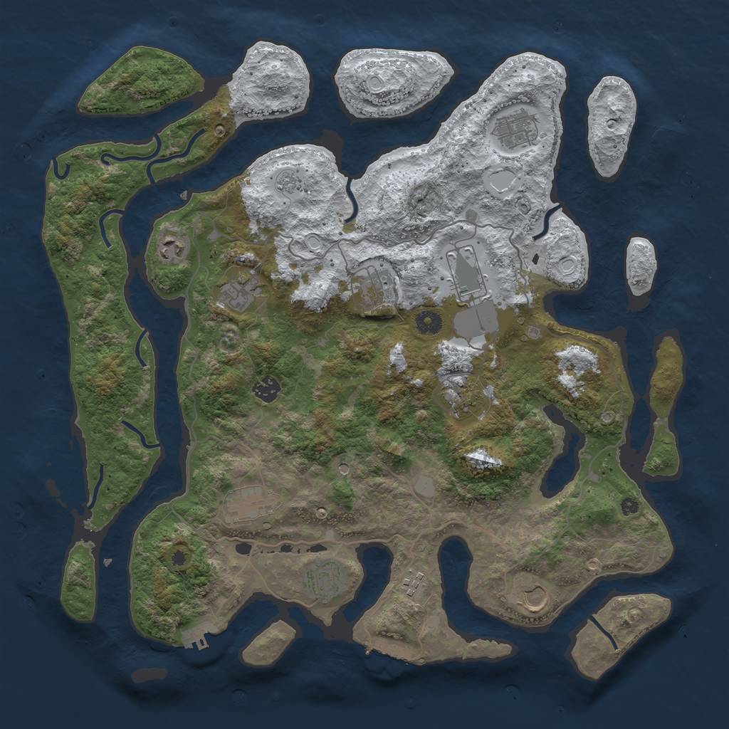 Rust Map: Procedural Map, Size: 4250, Seed: 1573524, 20 Monuments