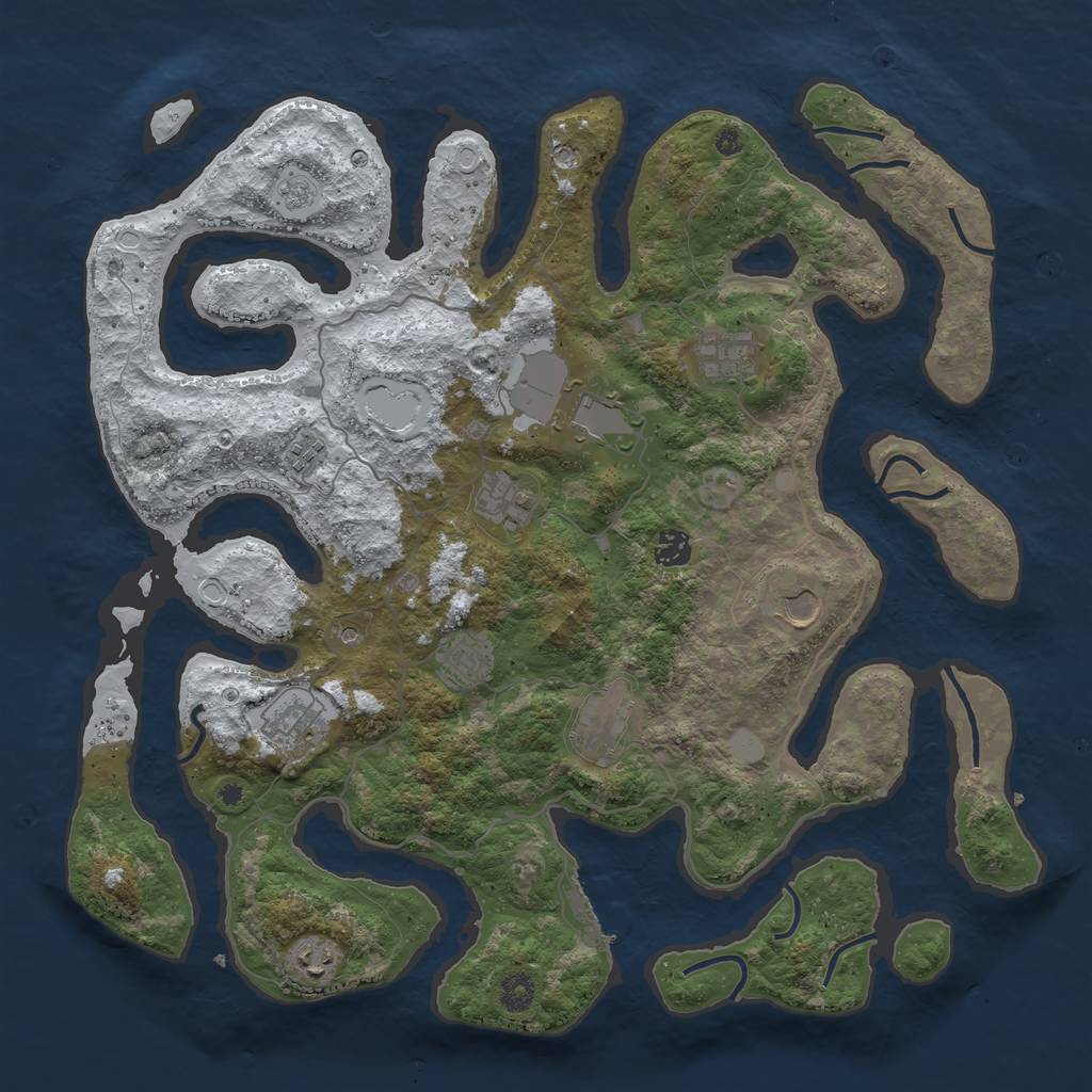 Rust Map: Procedural Map, Size: 4250, Seed: 5435442, 18 Monuments