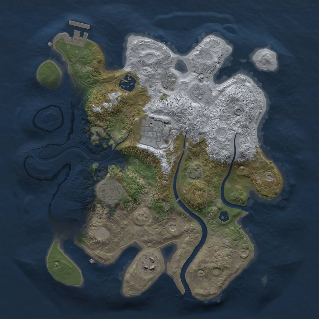 Rust Map: Procedural Map, Size: 3000, Seed: 62127, 10 Monuments