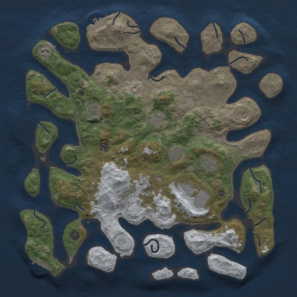 Rust Map: Procedural Map, Size: 4500, Seed: 537296, 19 Monuments