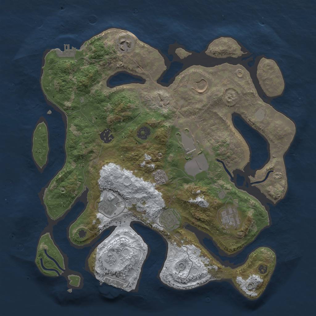 Rust Map: Procedural Map, Size: 3510, Seed: 2641680, 17 Monuments