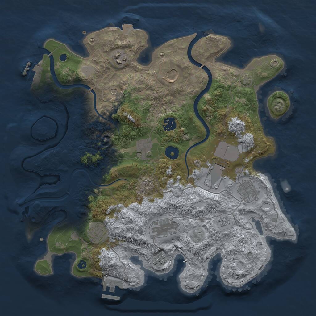Rust Map: Procedural Map, Size: 3500, Seed: 71218, 15 Monuments