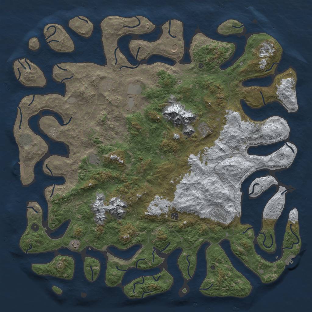 Rust Map: Procedural Map, Size: 6000, Seed: 385768, 20 Monuments