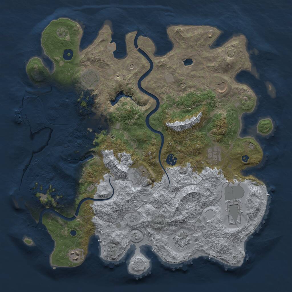 Rust Map: Procedural Map, Size: 4000, Seed: 50000, 16 Monuments