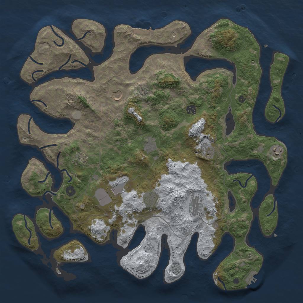 Rust Map: Procedural Map, Size: 4500, Seed: 6322947, 19 Monuments