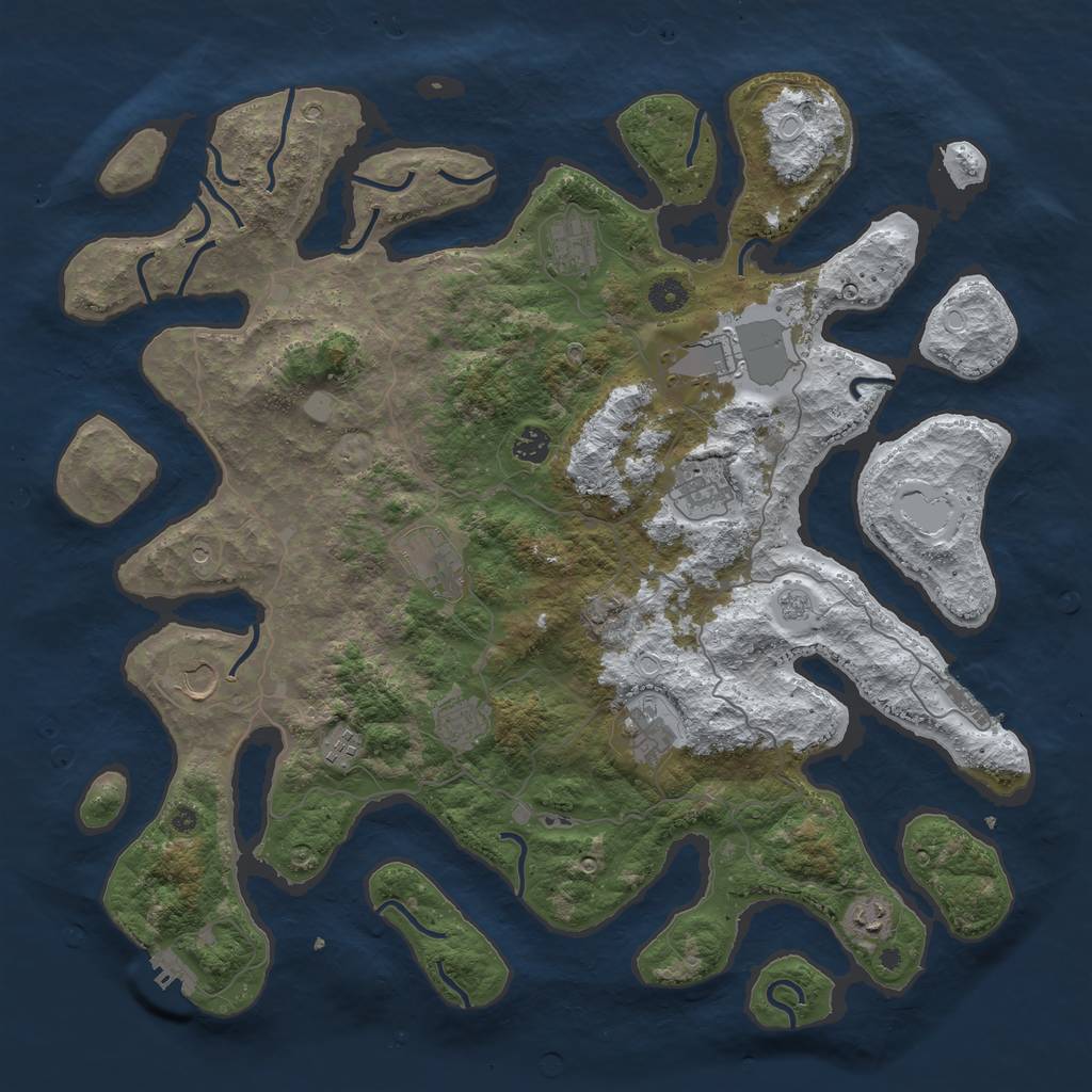 Rust Map: Procedural Map, Size: 4500, Seed: 1266524, 19 Monuments