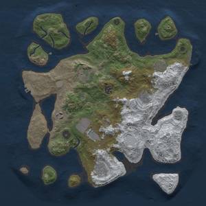 Thumbnail Rust Map: Procedural Map, Size: 3600, Seed: 44, 17 Monuments