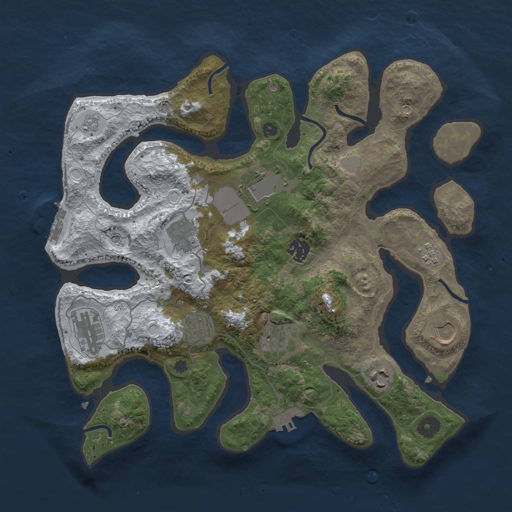 Rust Map: Procedural Map, Size: 3510, Seed: 4359358, 18 Monuments