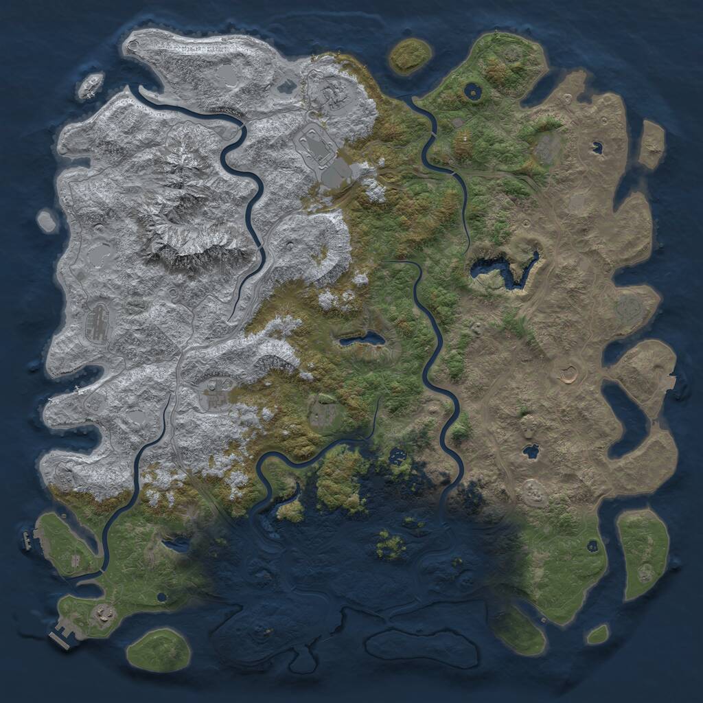 Rust Map: Procedural Map, Size: 6000, Seed: 12, 17 Monuments