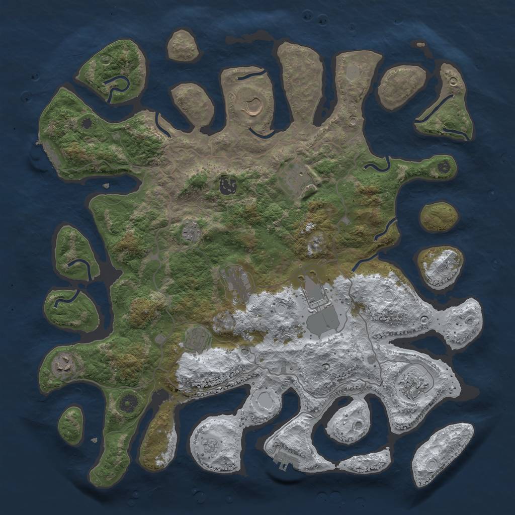 Rust Map: Procedural Map, Size: 4250, Seed: 658897, 18 Monuments