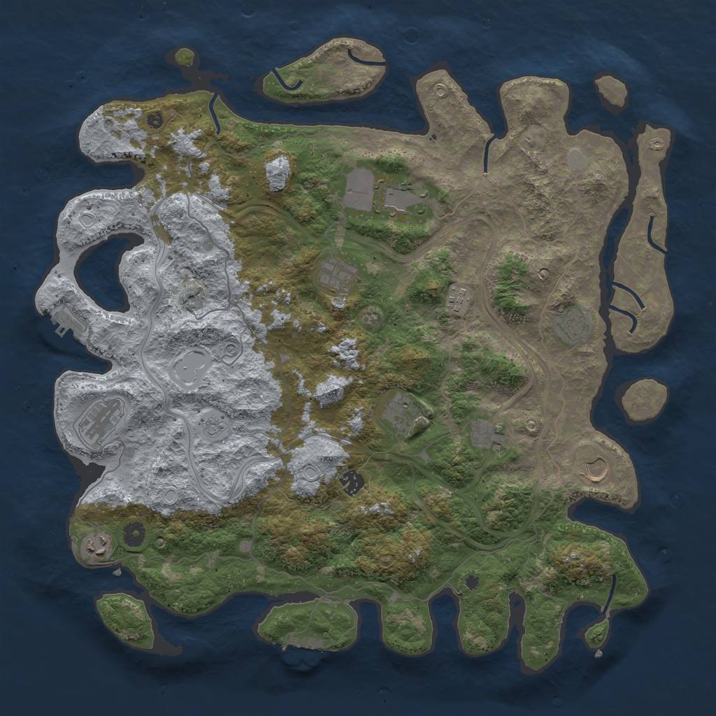 Rust Map: Procedural Map, Size: 4500, Seed: 44650, 19 Monuments