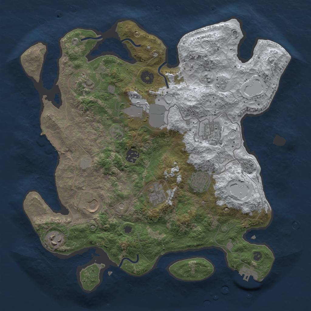 Rust Map: Procedural Map, Size: 3510, Seed: 6446458, 18 Monuments