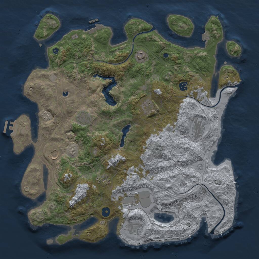 Rust Map: Procedural Map, Size: 4250, Seed: 6353900, 16 Monuments