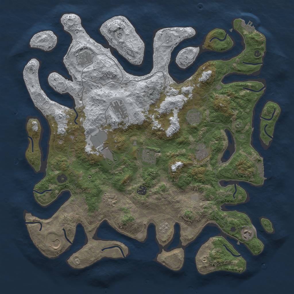 Rust Map: Procedural Map, Size: 4500, Seed: 6205926, 20 Monuments