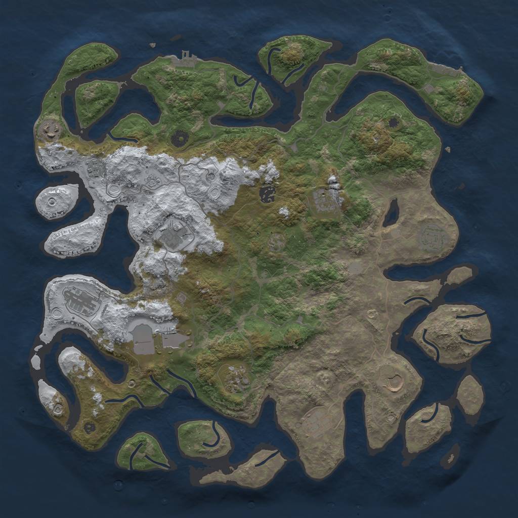 Rust Map: Procedural Map, Size: 4500, Seed: 4386394, 20 Monuments