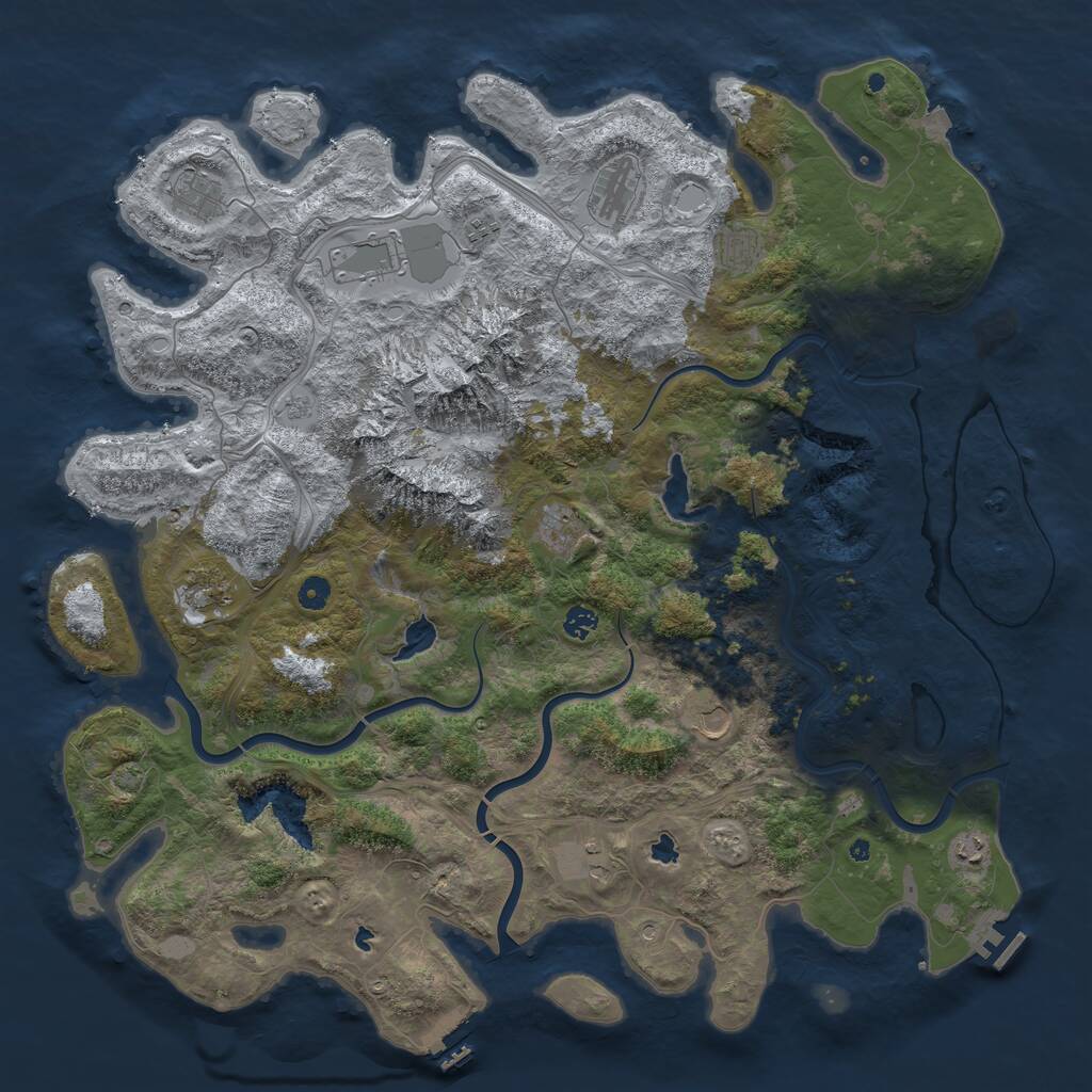 Rust Map: Procedural Map, Size: 5000, Seed: 2541, 17 Monuments