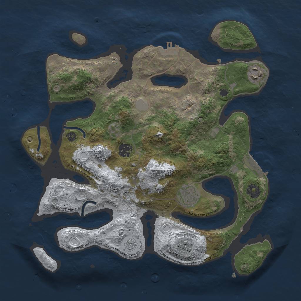 Rust Map: Procedural Map, Size: 3250, Seed: 45678934, 13 Monuments