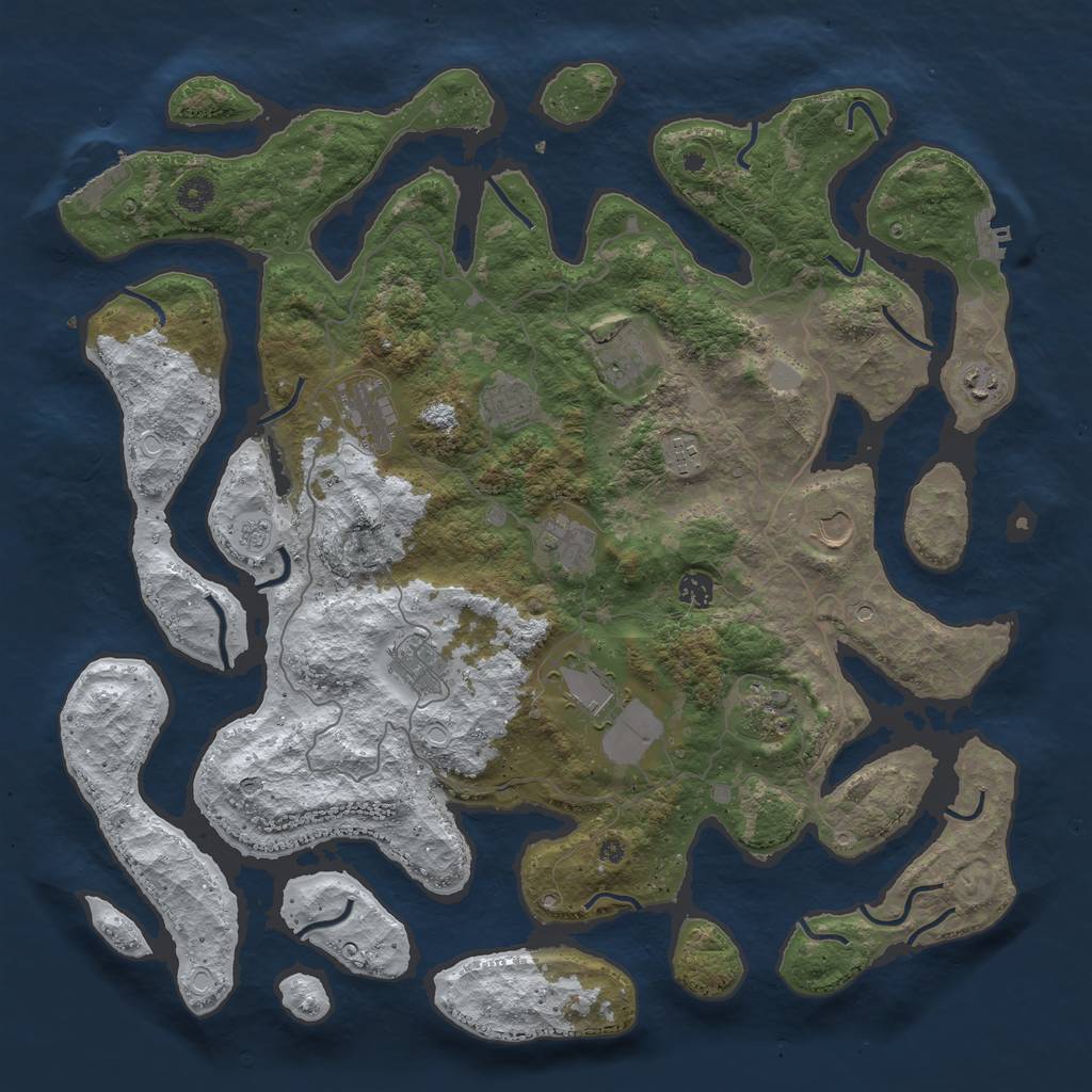 Rust Map: Procedural Map, Size: 4500, Seed: 905600, 20 Monuments