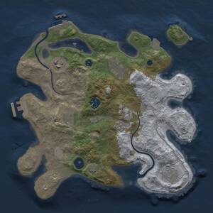 Thumbnail Rust Map: Procedural Map, Size: 3000, Seed: 14, 11 Monuments