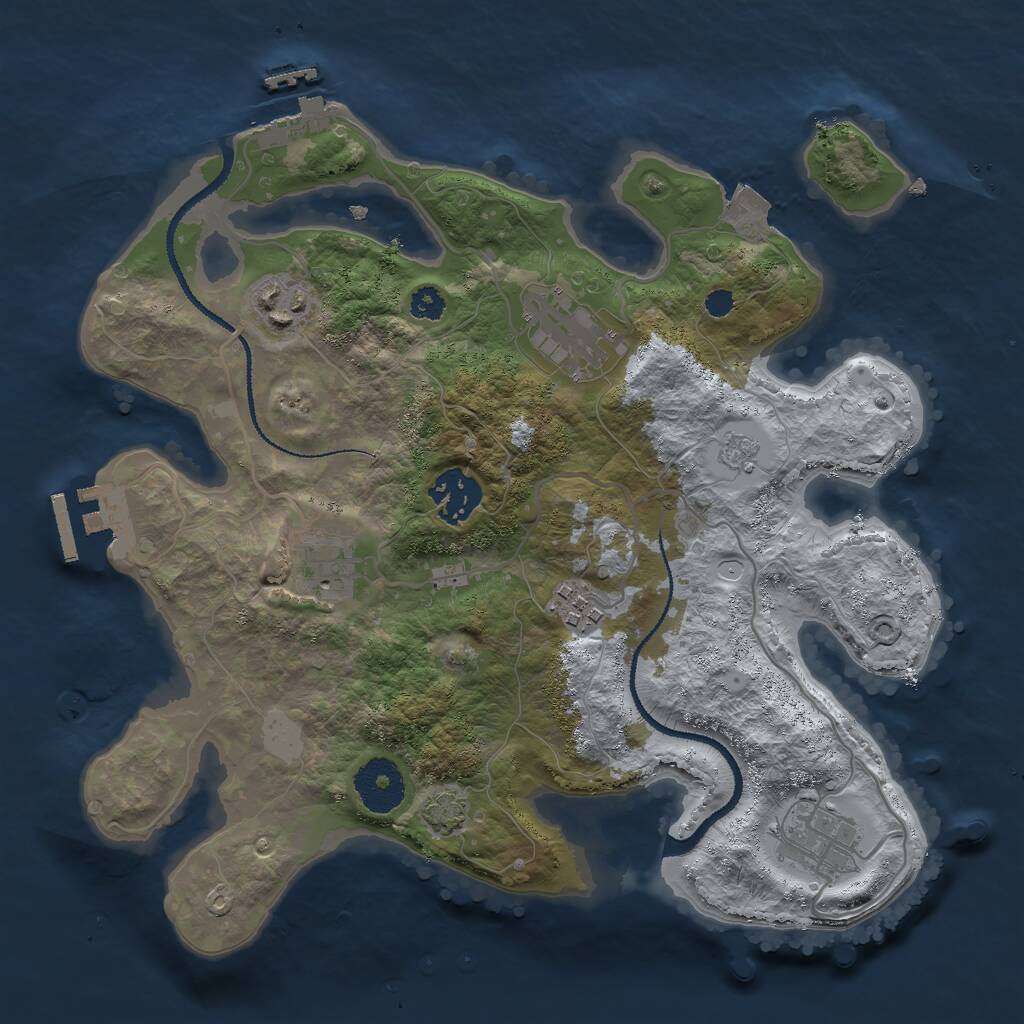 Rust Map: Procedural Map, Size: 3000, Seed: 14, 11 Monuments