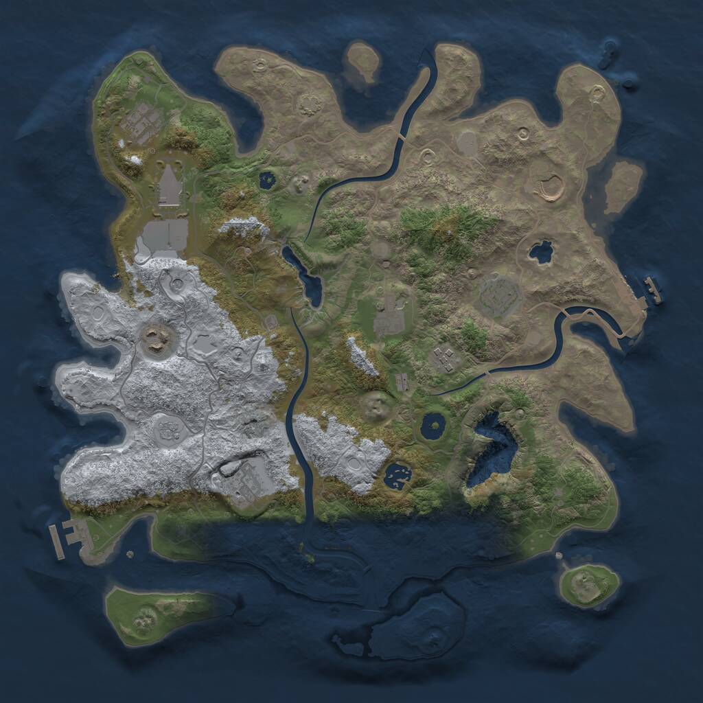 Rust Map: Procedural Map, Size: 4000, Seed: 567, 15 Monuments