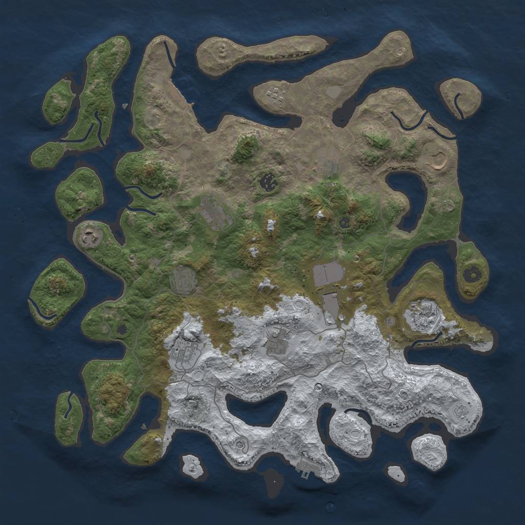 Rust Map: Procedural Map, Size: 4500, Seed: 345238, 20 Monuments